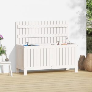 vidaXL Záhradný úložný box biely 108x42,5x54 cm masívna borovica-1