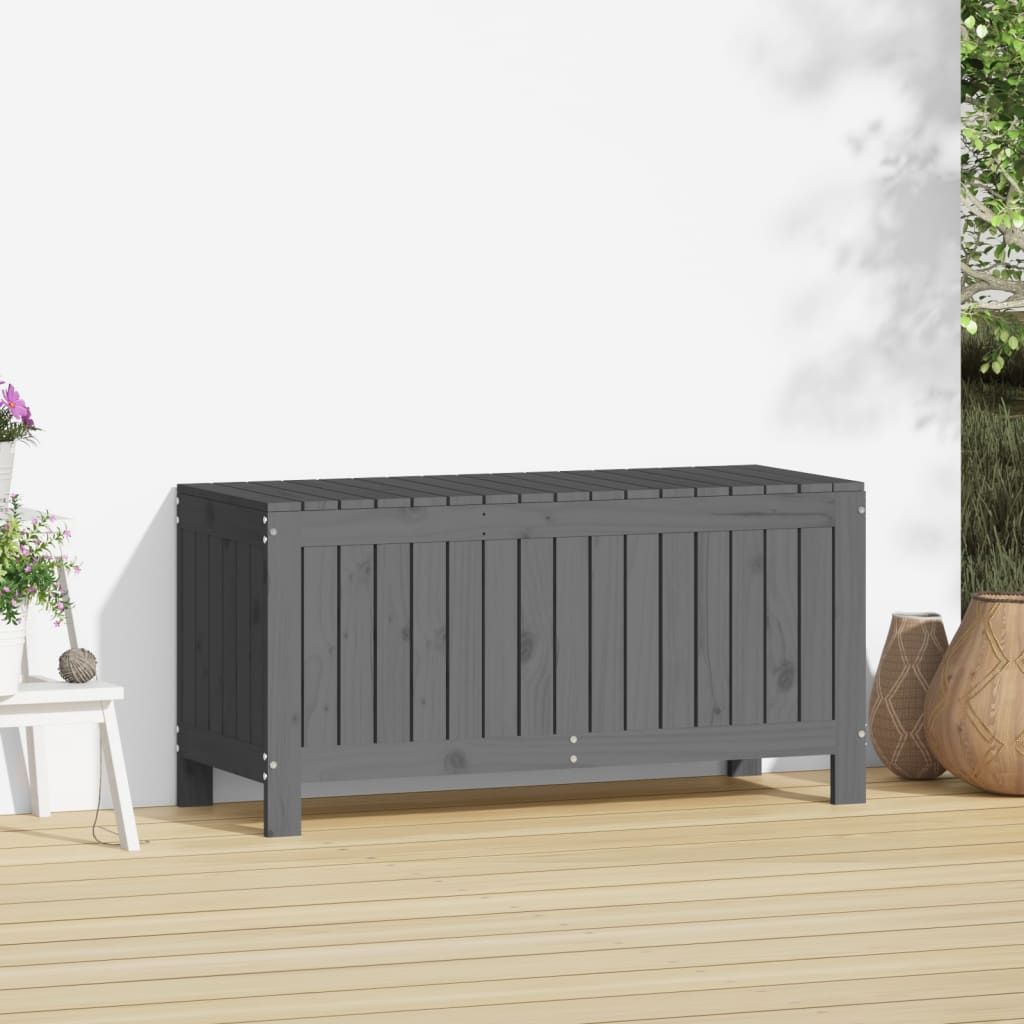 vidaXL Záhradný úložný box sivý 108x42,5x54 cm masívna borovica-3
