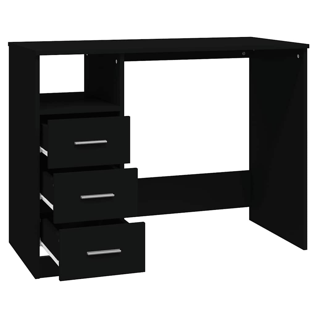 vidaXL Stolík so zásuvkami čierny 102x50x76 cm spracované drevo-5