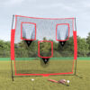 vidaXL Prenosná baseballová sieť čiernočervená 183x105x183cm polyester-1