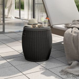 vidaXL 4-v-1 záhradný úložný box čierny polypropylén-1