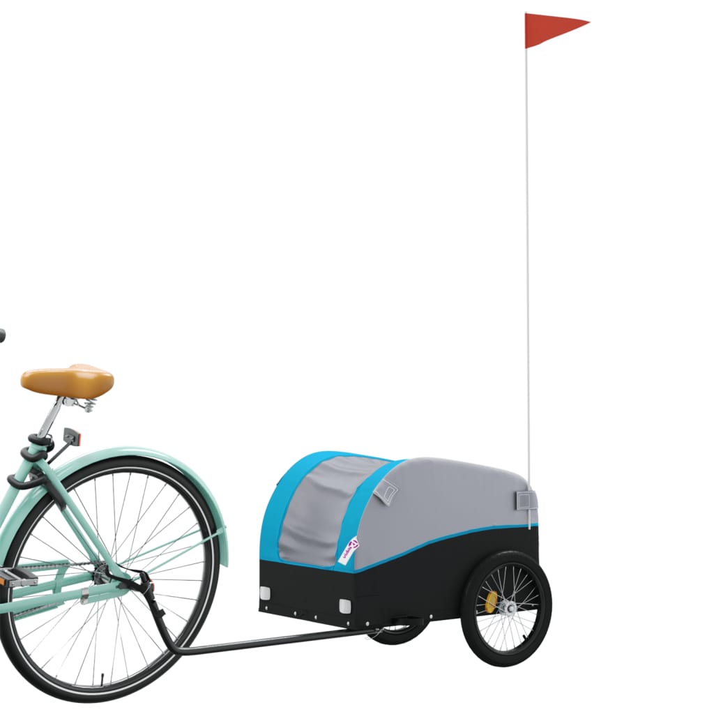 vidaXL Vozík za bicykel, čierno modrý 30 kg, železo-3