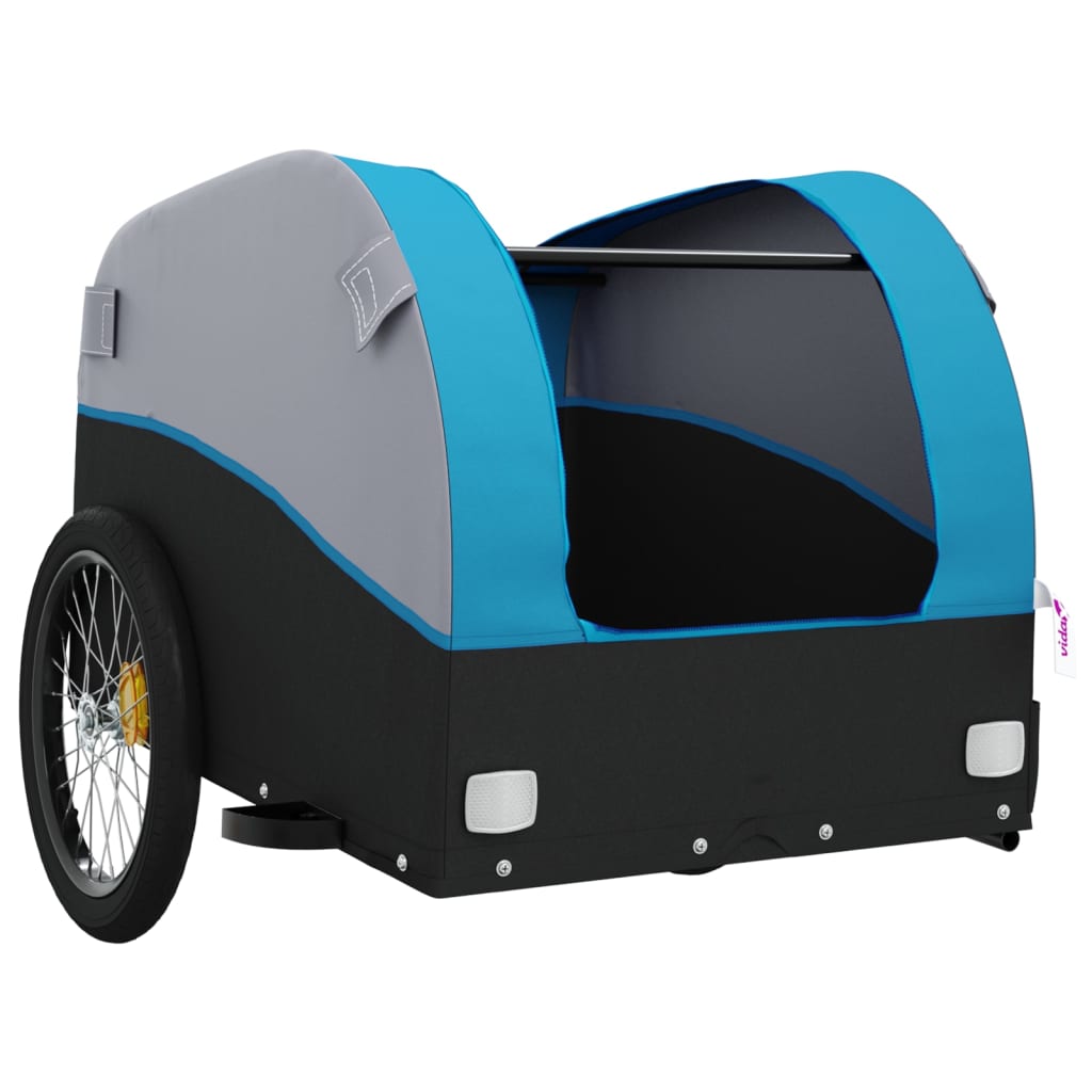 vidaXL Vozík za bicykel, čierno modrý 30 kg, železo-5