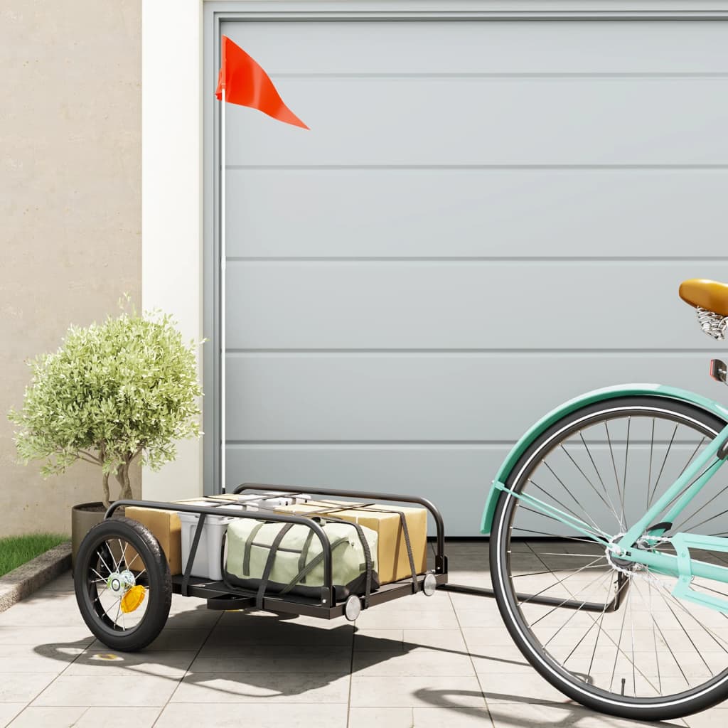 vidaXL Príves na bicykel, čierny 122x53x31 cm, železo-1