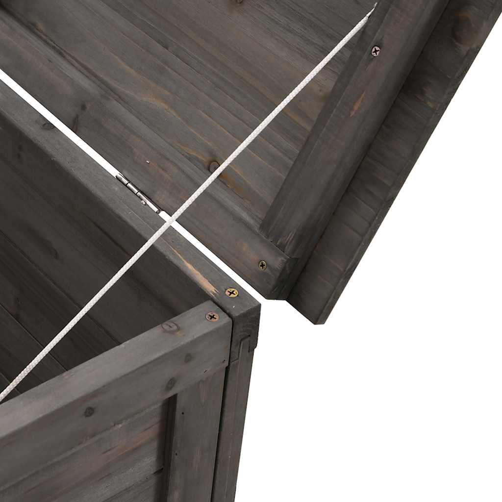 vidaXL Záhradný úložný box antracitový 50x49x56,5 cm jedľový masív-7