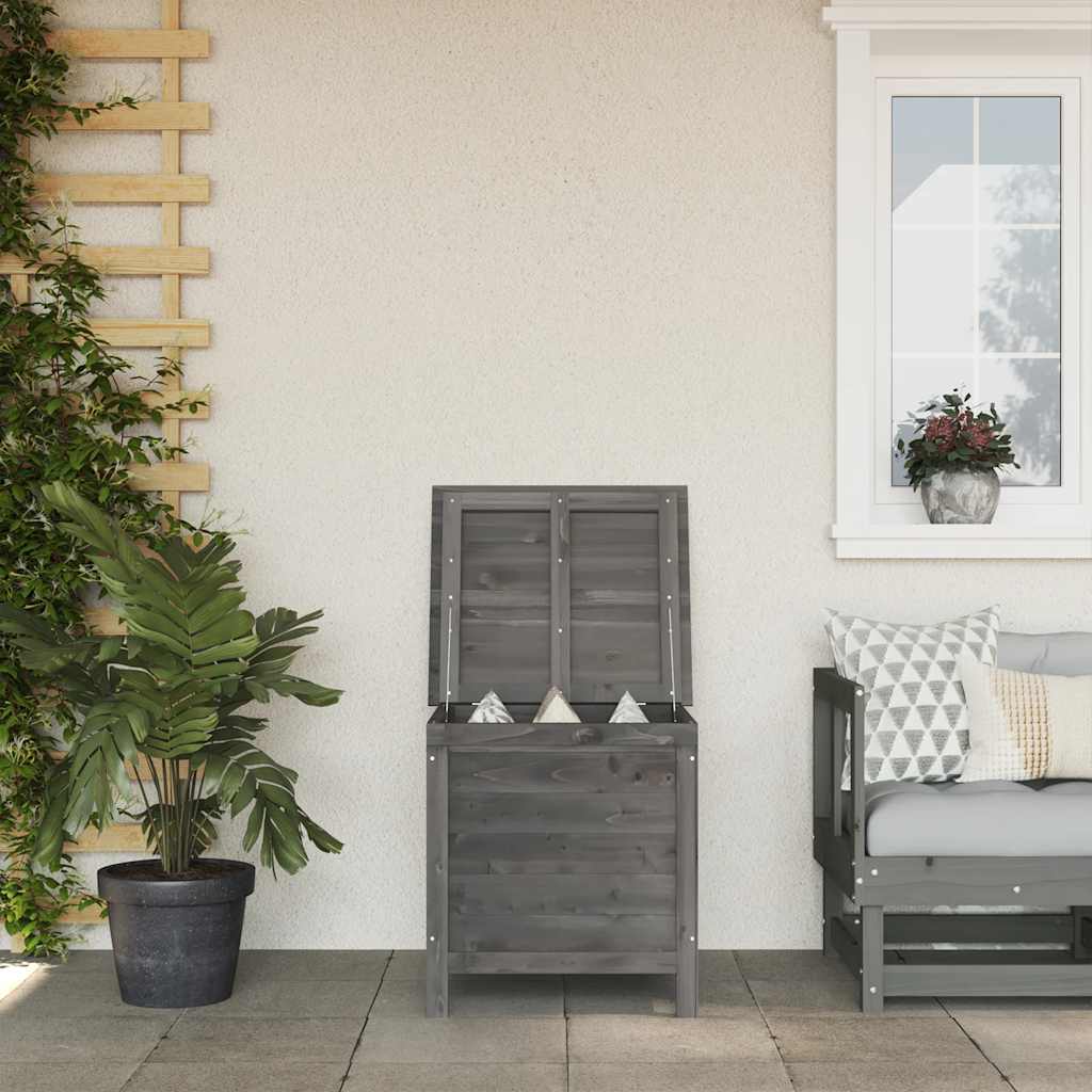 vidaXL Záhradný úložný box antracitový 50x49x56,5 cm jedľový masív-1