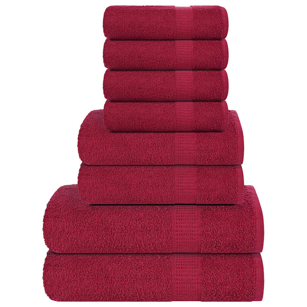 vidaXL 8-dielna sada uterákov FROGN bordová 360 g/m²-1