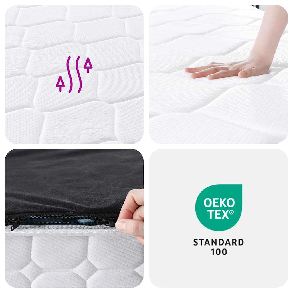 vidaXL Taštičkový pružinový matrac stredne tvrdý 200x200 cm-9