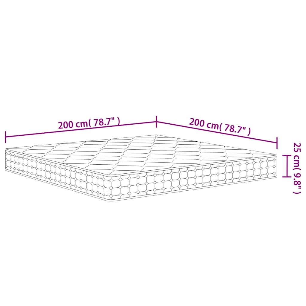 vidaXL Taštičkový pružinový matrac stredne tvrdý 200x200 cm-7