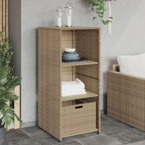 vidaXL Záhradná úložná skriňa béžová 50x55x115 cm polyratan-1