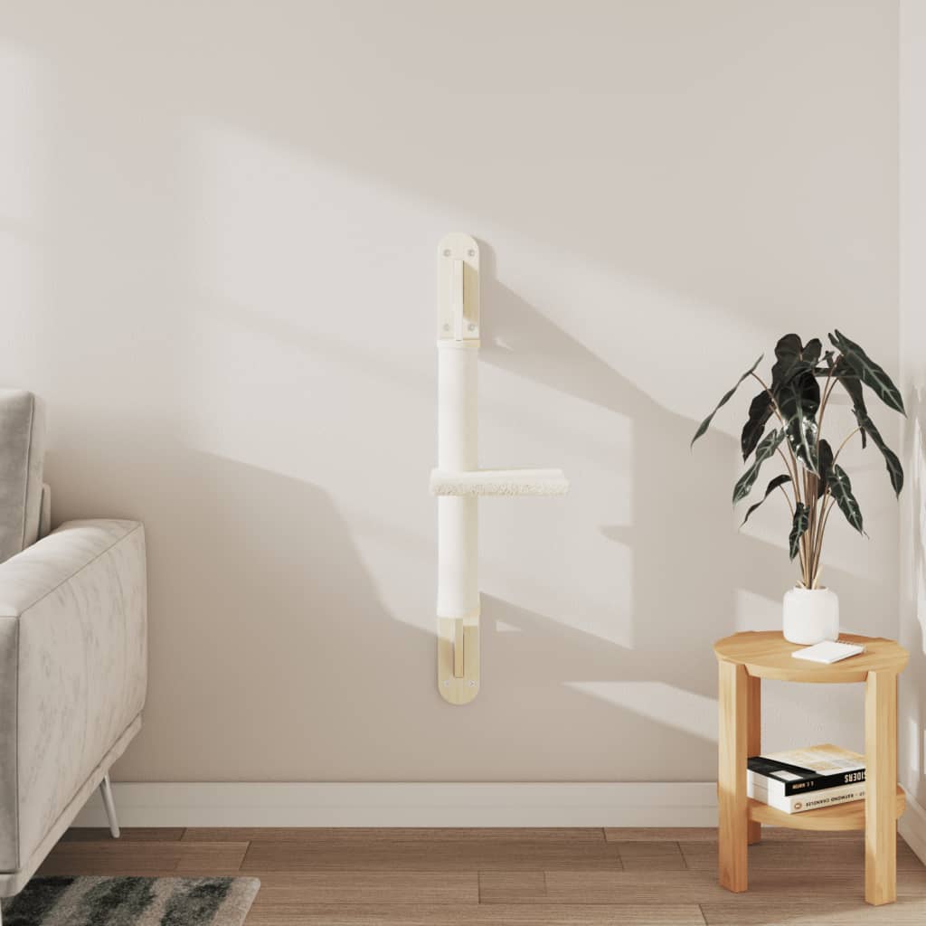 vidaXL Nástenné škrabadlo pre mačky krémové 85,5 cm-3