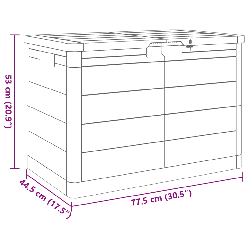vidaXL Vonkajší box na vankúše antracit 77,5x44,5x53 cm polypropylén-11