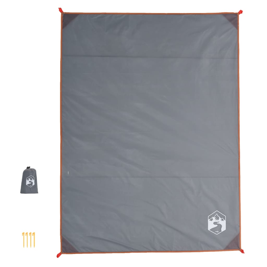 vidaXL Pikniková deka s kolíkmi sivá a oranžová 205x155 cm-3