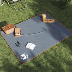 vidaXL Pikniková deka s kolíkmi sivá a oranžová 205x155 cm-1