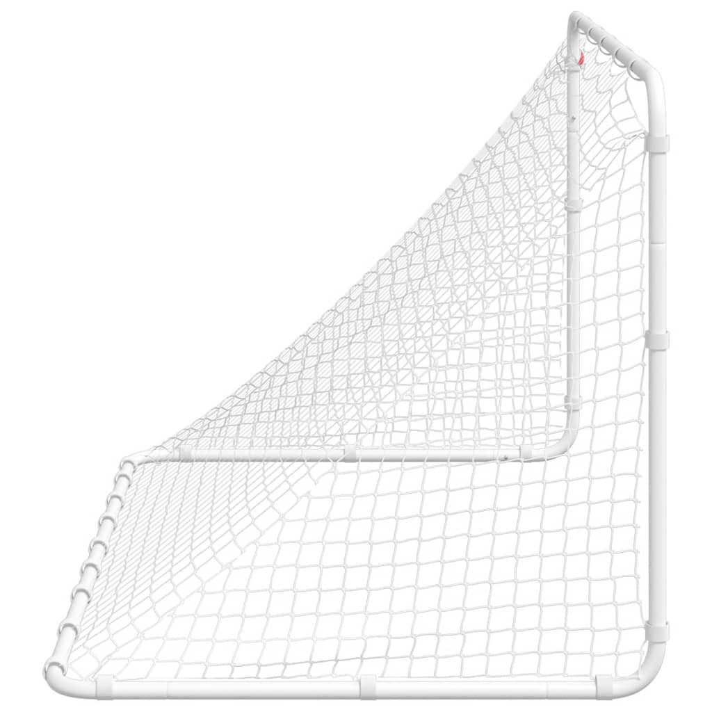 vidaXL Futbalová bránka biela 122x81x81 cm oceľová-5