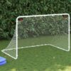 vidaXL Futbalová bránka biela 122x81x81 cm oceľová-1