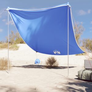 vidaXL Plážový baldachýn s pieskovými kotvami modrý 214x236 cm-1