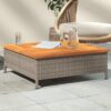 vidaXL Záhradný stôl sivý 70x70x25 cm ratan a akáciový masív-1