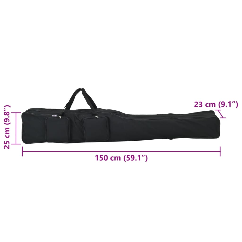 vidaXL Taška na rybárske prúty čierna 150 cm oxfordská látka-7