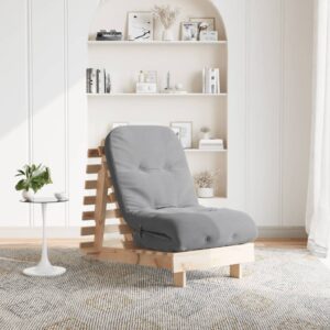 vidaXL Rozkladacia futonová pohovka s matracom 60x206x11 cm borovica-1