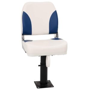 vidaXL Skladacie sedadlo do lode, sada 1, modro-biele 41x36x48 cm-1