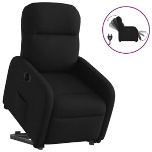 vidaXL Elektrické zdvíhacie sklápacie kreslo čierne látka-1