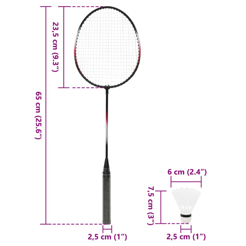 vidaXL Bedmintonová súprava s 2 raketami, sieťkou a úložným puzdrom-9
