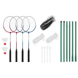vidaXL Bedmintonová súprava s 4 raketami a sieťkou 620x151 cm-1