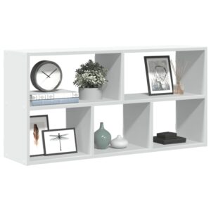 vidaXL Nástenná polica biela 100x25x50 cm kompozitné drevo-1