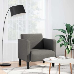 vidaXL Rozkladacia stolička s podrúčkami Svetlosivá 54 cm-1