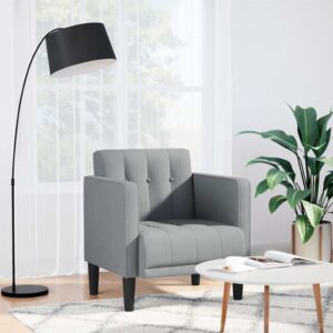 vidaXL Rozkladacia pohovka s podrúčkami, svetlosivá, 53 cm, látková-1