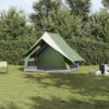 vidaXL Rodinný stan so strechou Zelená a biela 220 x 220 x 184 cm-1