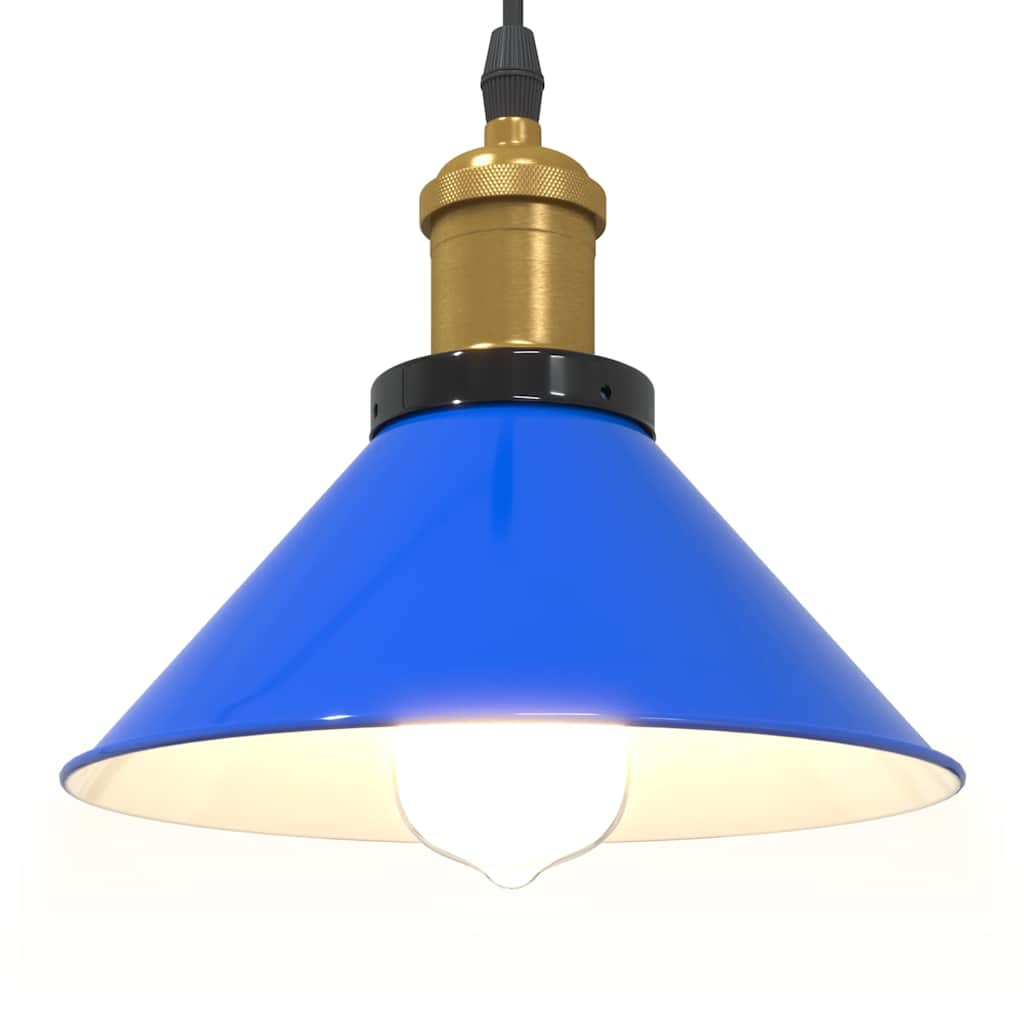 VidaXL Závesná lampa výškovo nastaviteľná E27 lesk tmavomodrá Ø 22 cm-5