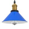 VidaXL Závesná lampa výškovo nastaviteľná E27 lesk tmavomodrá Ø 22 cm-1