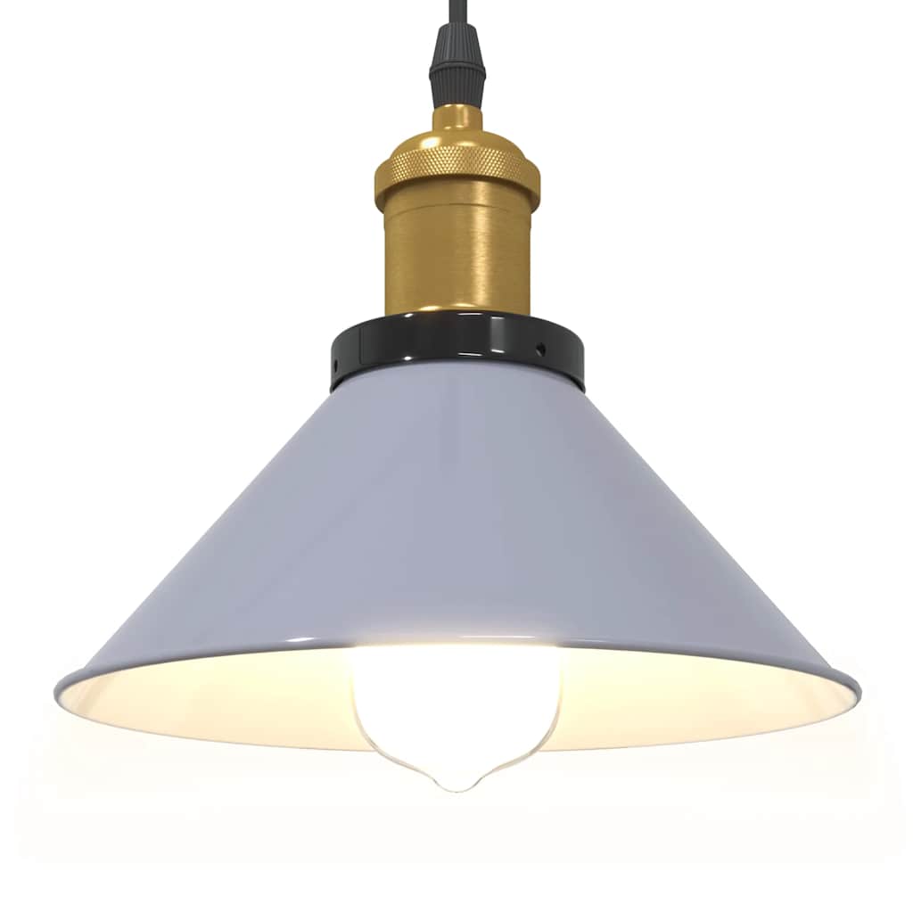 VidaXL Závesná lampa výškovo nastaviteľná E27 lesk šedá Ø 22 cm kov-5