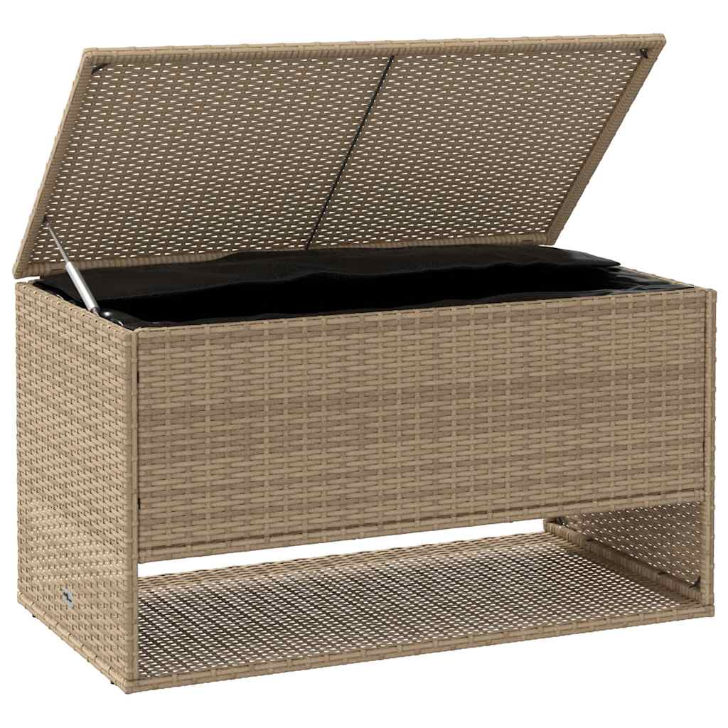vidaXL Záhradná krabica na vankúše béžová 100x55x55,5 cm polyratan-3