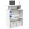 vidaXL Recepčný pult biely 100x40x104 cm, technicky spracované drevo-1