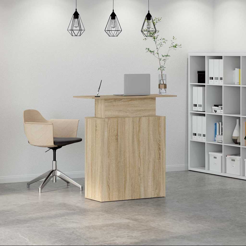 vidaXL Recepčný pult, dub sonoma, 100x40x104 cm, imitácia dreva-3