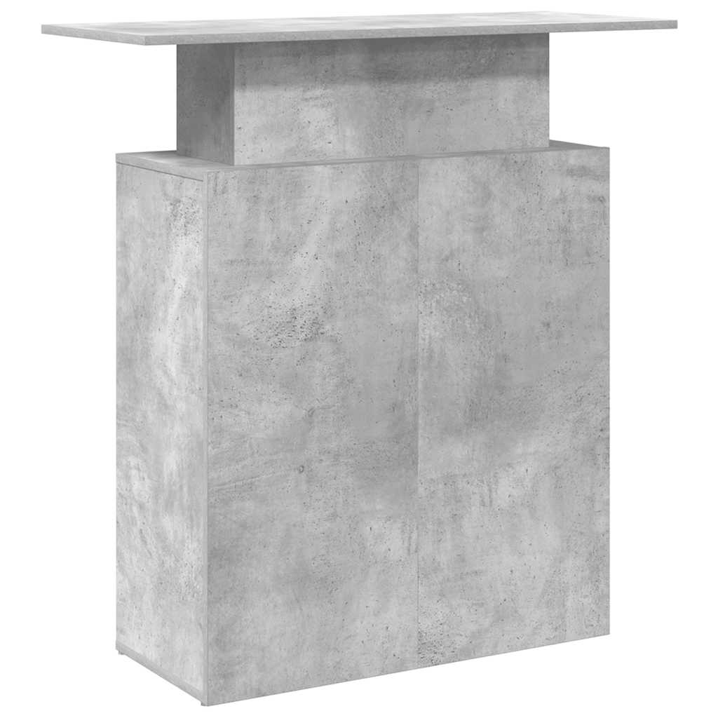 vidaXL Recepčný stôl betónovo sivý 100x40x104 cm kompozitné drevo-7