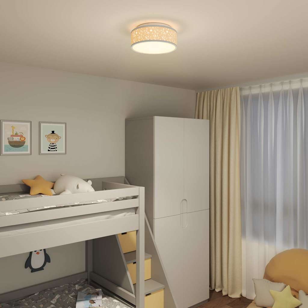 vidaXL Stropná lampa so bodmi Sivá 30 x 30 x 13,5 cm látka-3
