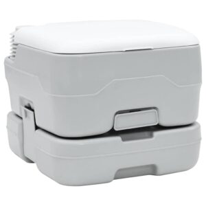 vidaXL Kempingové WC Šedý a biely 41,5 x 36,5 x 30 cm Polyetylén-1