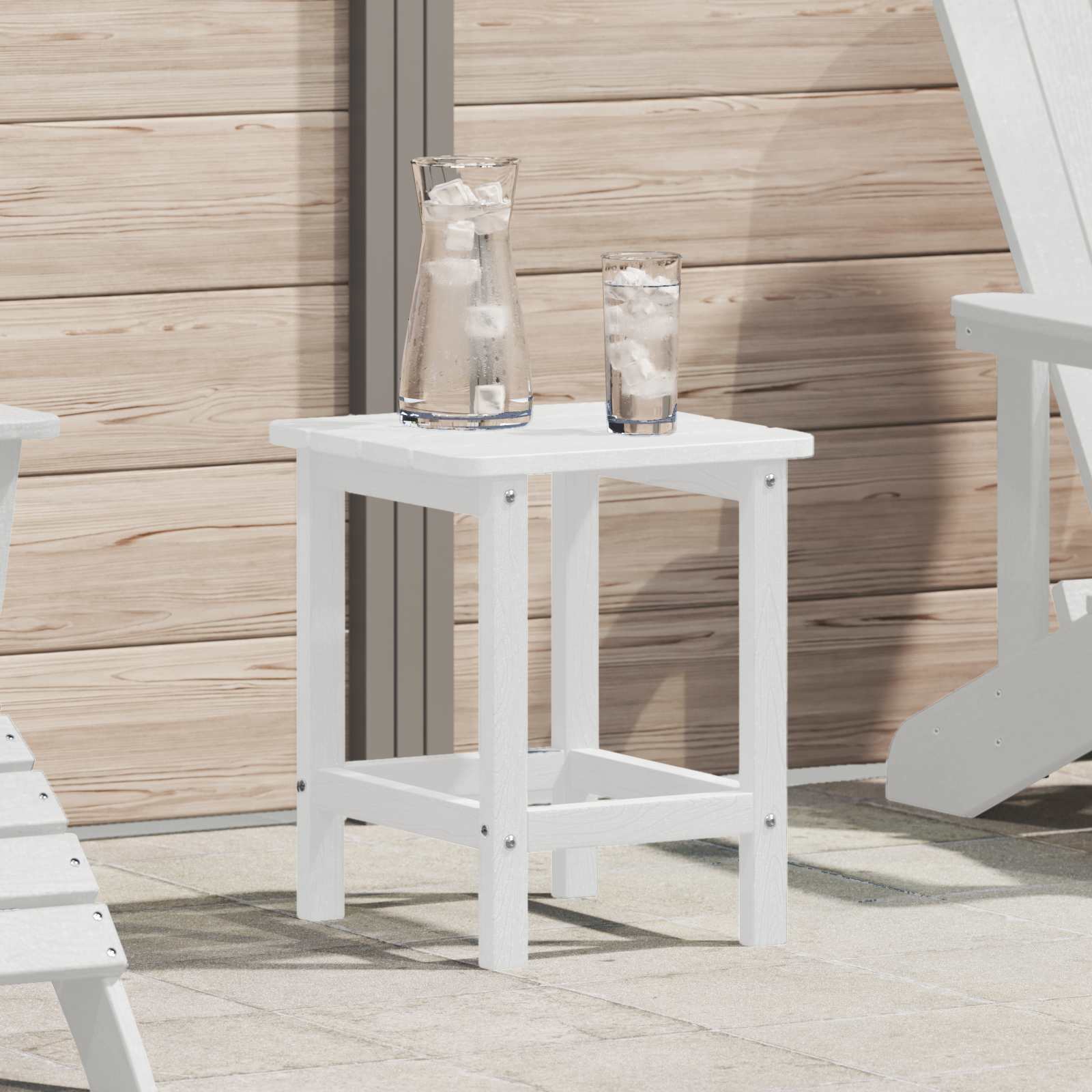 vidaXL Bočný stôl Biela 38 x 38 x 46 cm Polyetylén-1