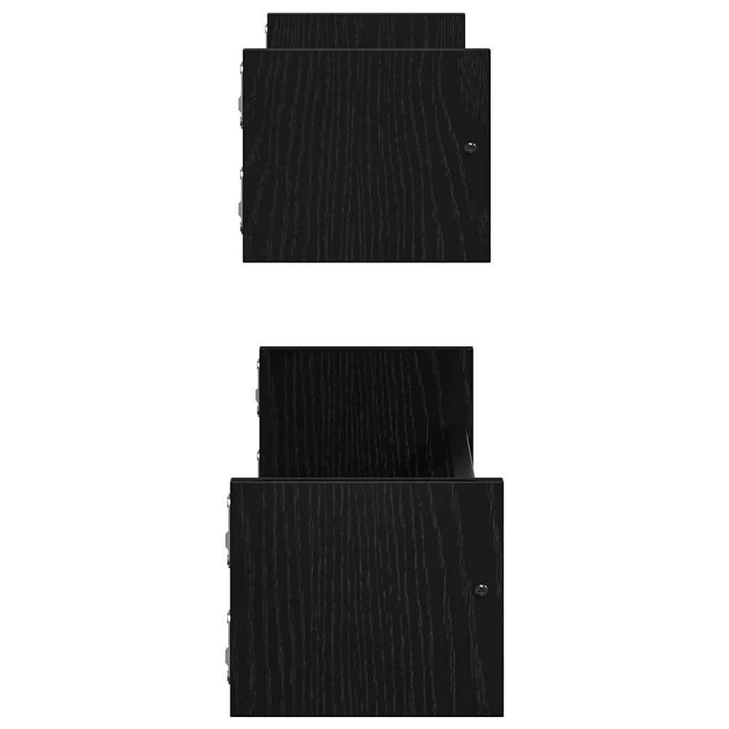 vidaXL Stenná polica Nástenná montáž 2 ks Čierny dub 60 x 16 x 14 cm-7