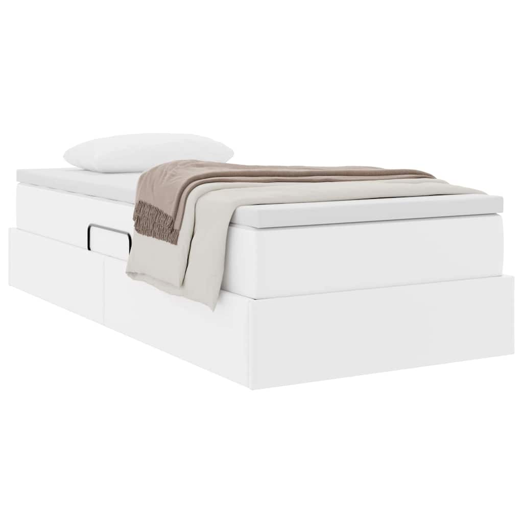vidaXL Postel s úložným prostorem a matrací Biela 90 x 190 cm-3