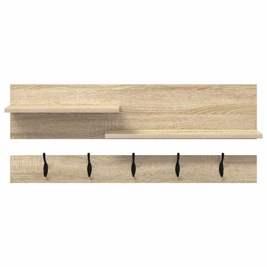 vidaXL Vešiak na stenu Nástenná montáž Sonoma dub 90 x 15 x 36 cm-5