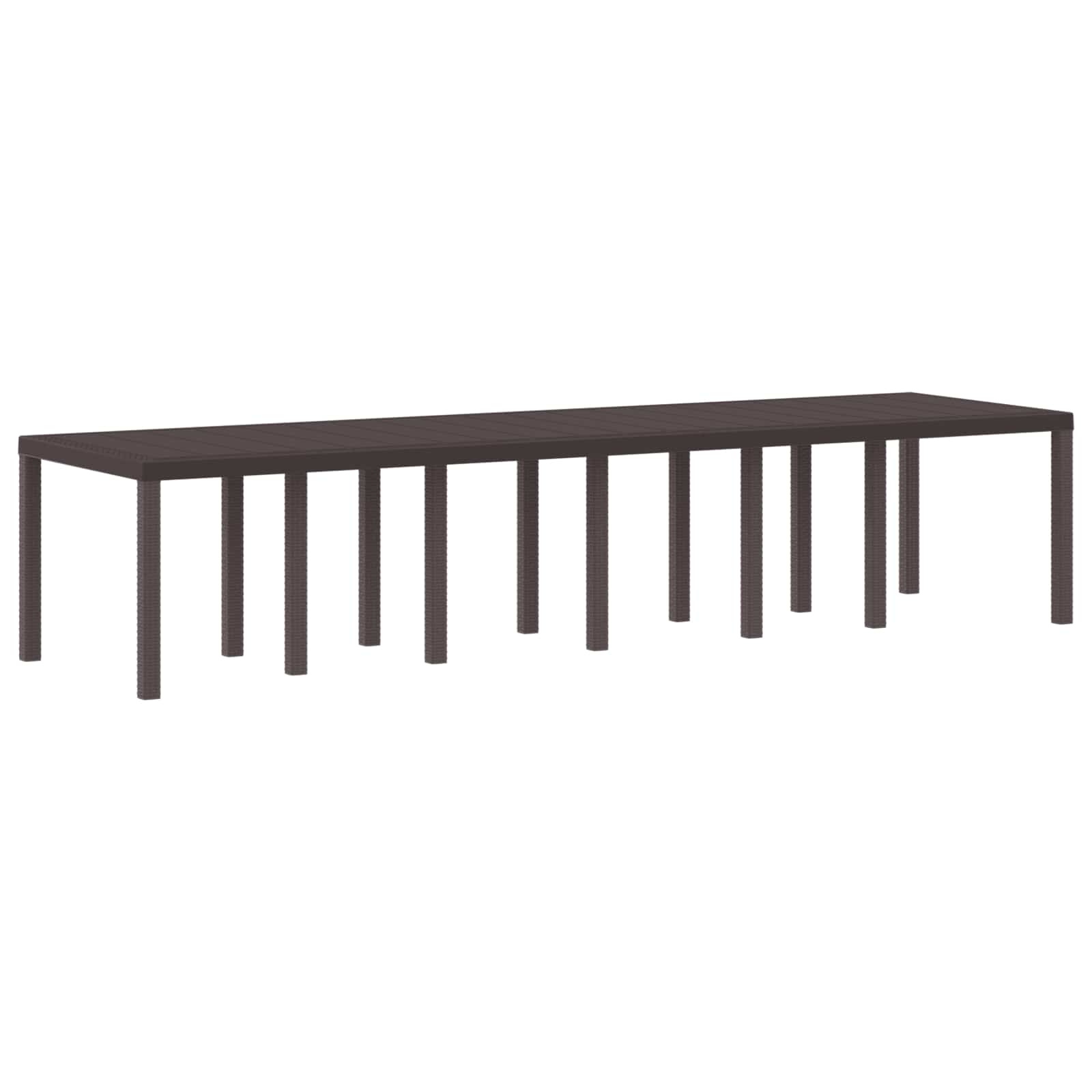 vidaXL Záhradný stôl Hnedá 350 x 100 x 74 cm polyratan-1