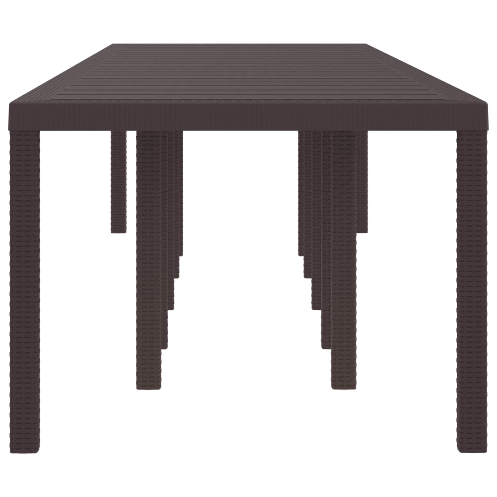 vidaXL Záhradný stôl Hnedá 350 x 100 x 74 cm polyratan-3