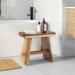 vidaXL Sprchová stolička Prírodná 50 x 30 x 44 cm Masívne drevo Suar-1