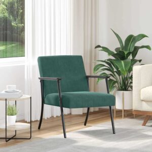 vidaXL kreslo Tmavozelená 59 x 75 x 78 cm Zamat-1