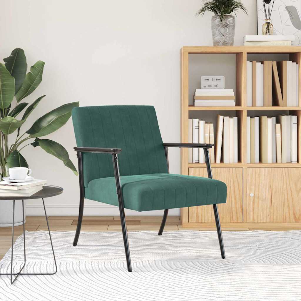 vidaXL kreslo Tmavozelená 59 x 75 x 78 cm Zamat-3